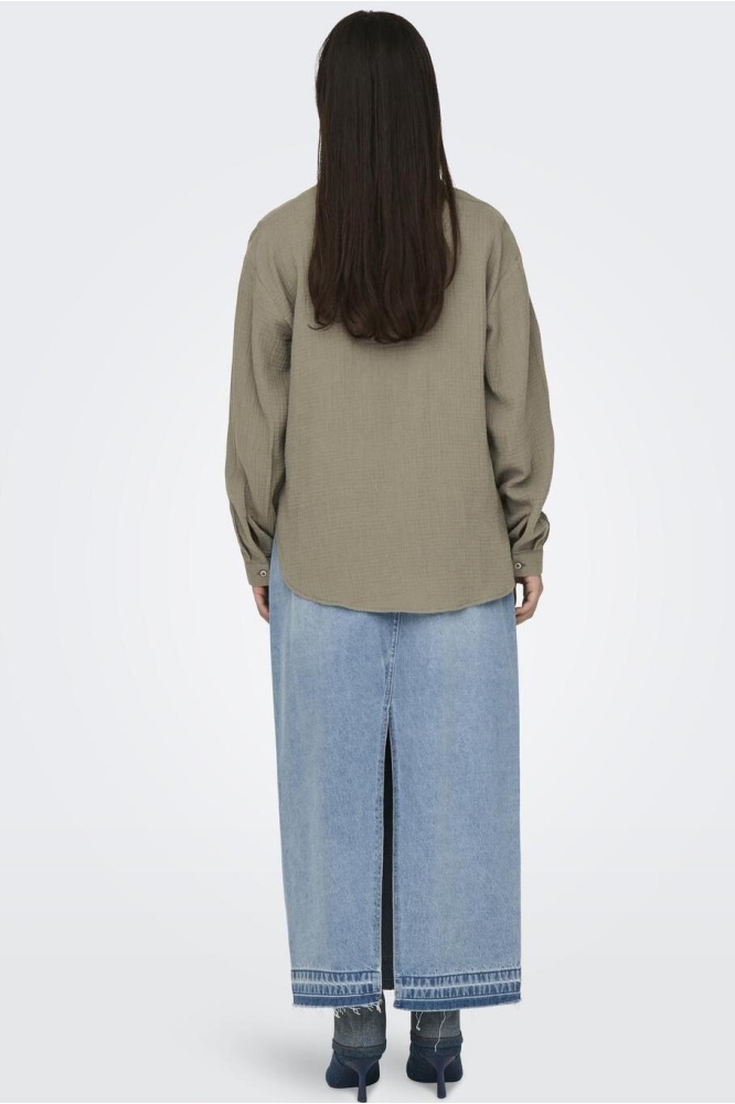 JDYTHEIS LIFE L/S LOOSE SHIRT WVN N 15271018 BRINDLE